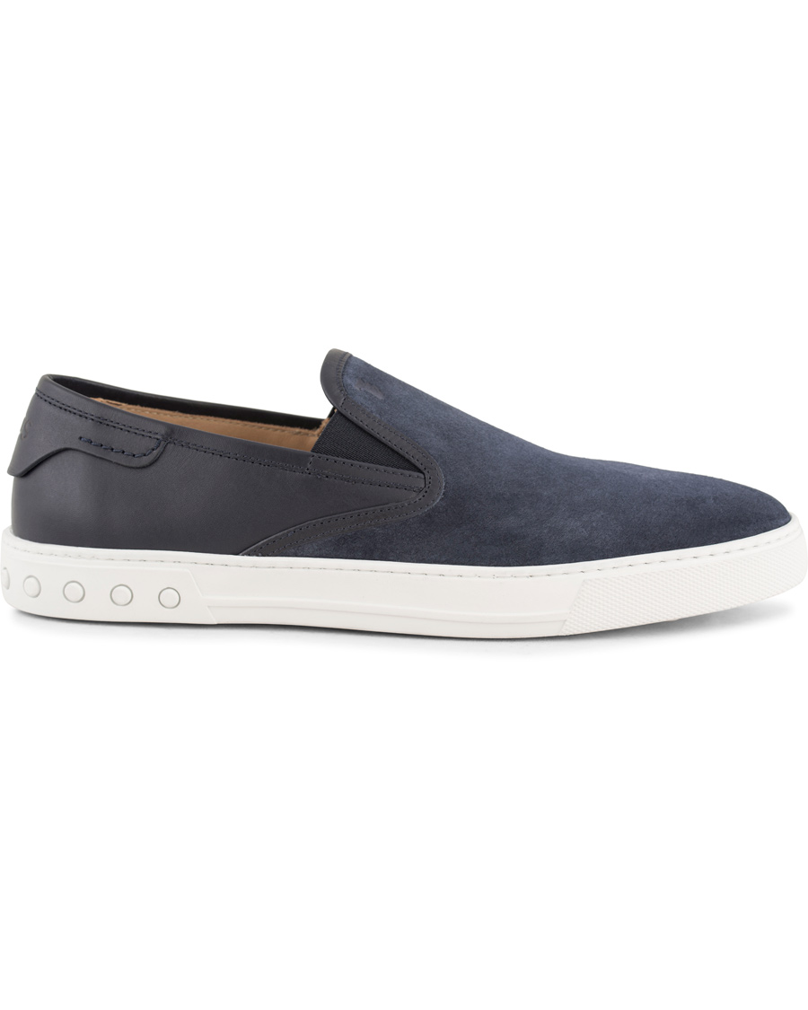 Herre | Tod's Pantofola Cassetta Sneaker Navy Suede | Tod's | Pantofola Cassetta Sneaker Navy Suede