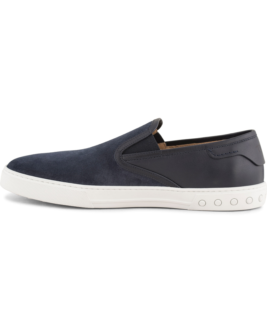 Herre | Tod's Pantofola Cassetta Sneaker Navy Suede | Tod's | Pantofola Cassetta Sneaker Navy Suede