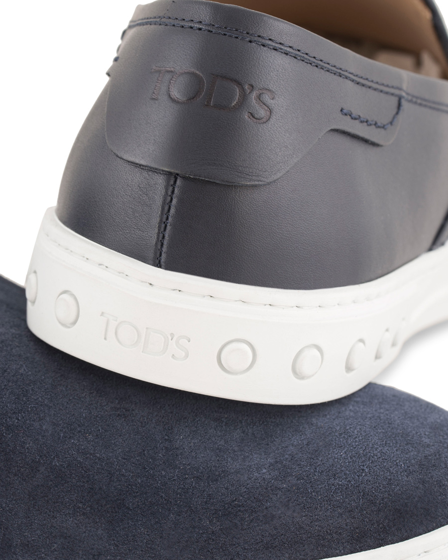 Herre | Tod's Pantofola Cassetta Sneaker Navy Suede | Tod's | Pantofola Cassetta Sneaker Navy Suede