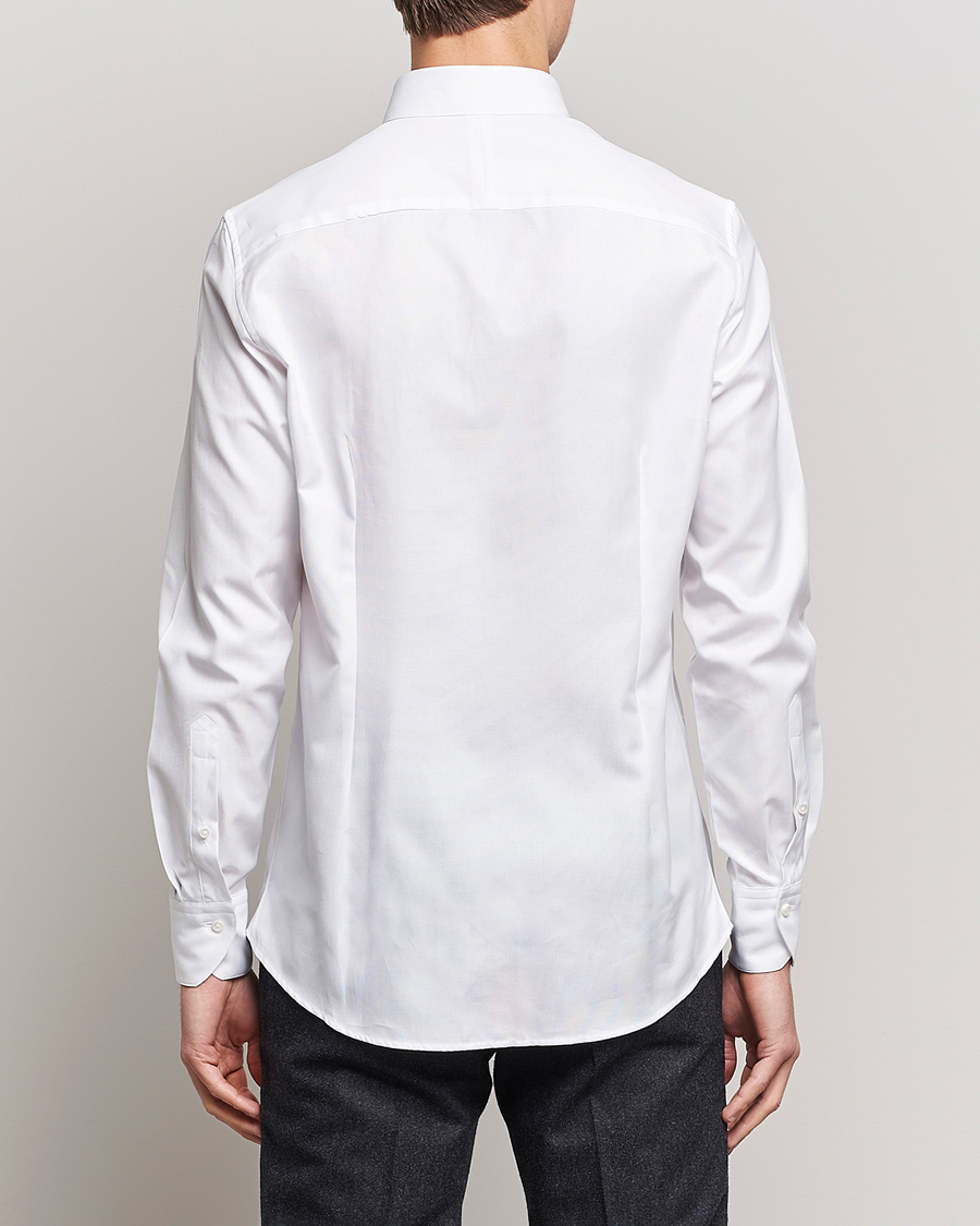 Herre | Skjorter | Stenströms | 1899 Slimline Supima Cotton Structure Shirt White