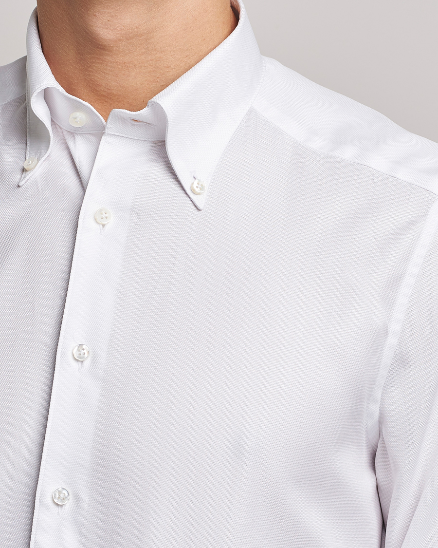 Herre | Skjorter | Stenströms | 1899 Slimline Supima Cotton Structure Shirt White