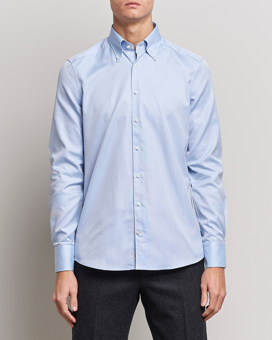 Herre | Stenströms | Stenströms | 1899 Slimline Supima Cotton Structure Shirt Blue