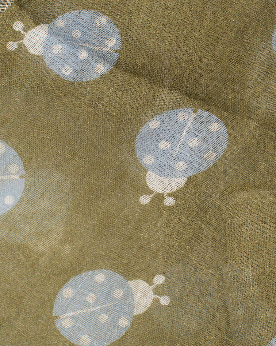 Herre | Stenströms Printed Ladybug Linen Scarves Green | Stenströms | Printed Ladybug Linen Scarves Green