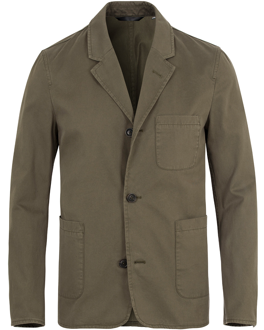 Herre | Dressjakker | Gieves & Hawkes | Canvas Patch Pocket Blazer Olive Green