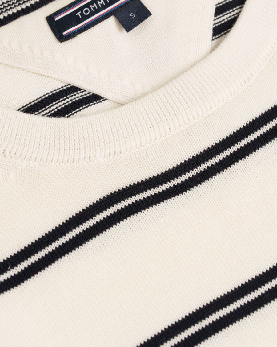 Herre | Gensere | Tommy Hilfiger | Hendrics Stripe Knitted Crew Neck Snow White