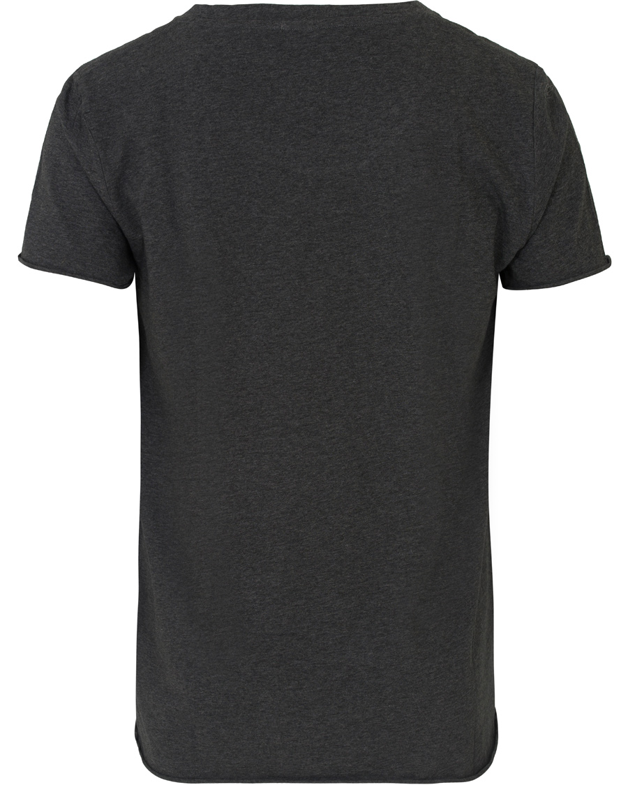 Herre | T-Shirts | Filippa K | Melange Roll Edge Tee Dark Grey
