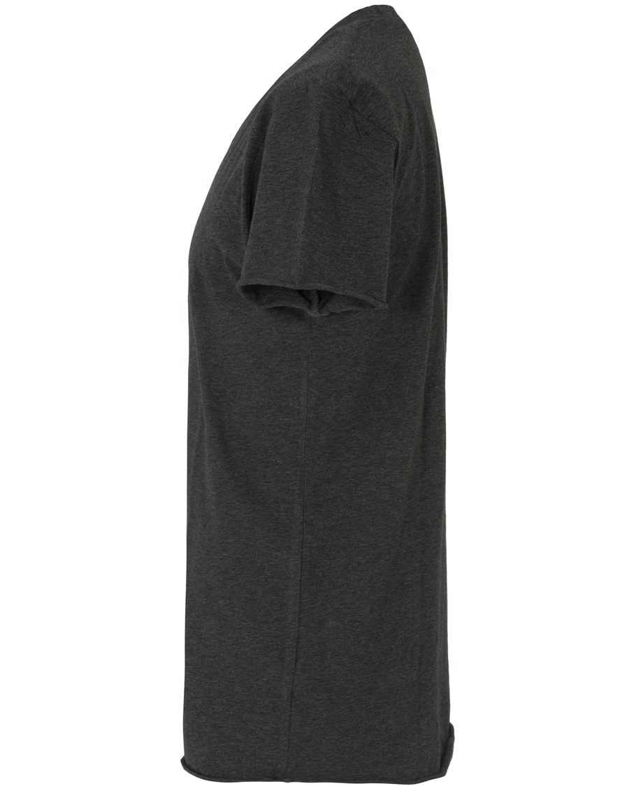 Herre | T-Shirts | Filippa K | Melange Roll Edge Tee Dark Grey