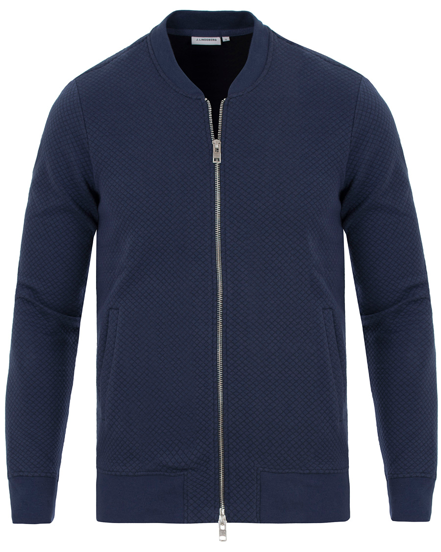 Herre | Gensere | J.Lindeberg | Randall Micro Quilted Zip Sweater Navy