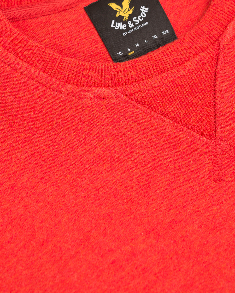 Herre | Gensere | Lyle & Scott | Crew Neck Sweatshirt Flame Red Marl