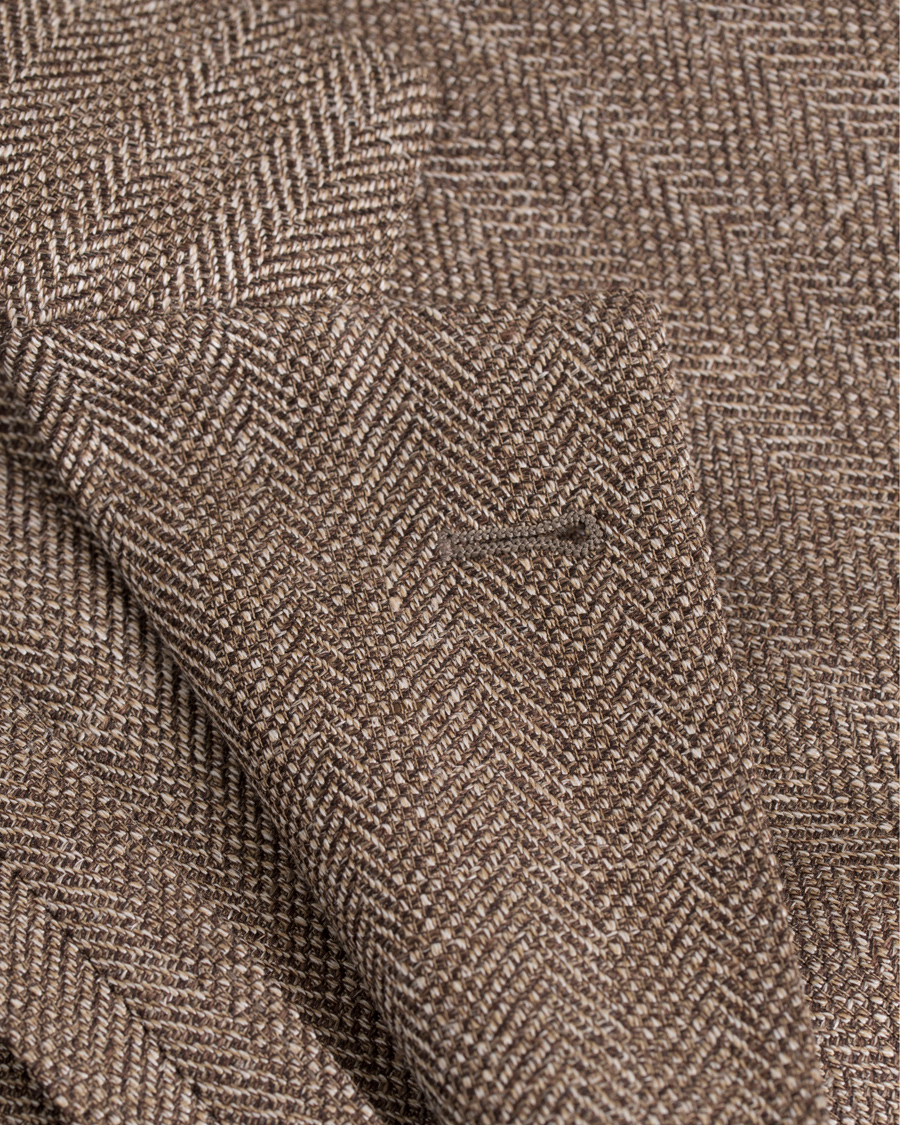 Herre | Dressjakker | Etro | Herringbone Linen Blazer Brown