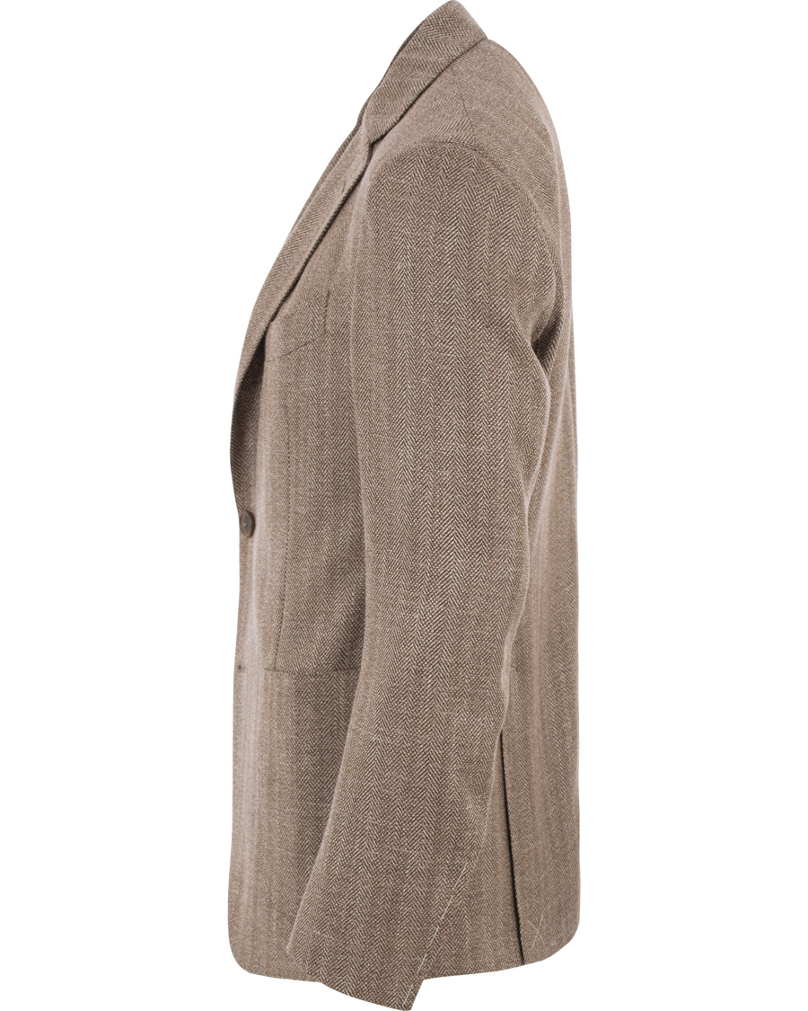 Herre | Dressjakker | Etro | Herringbone Linen Blazer Brown