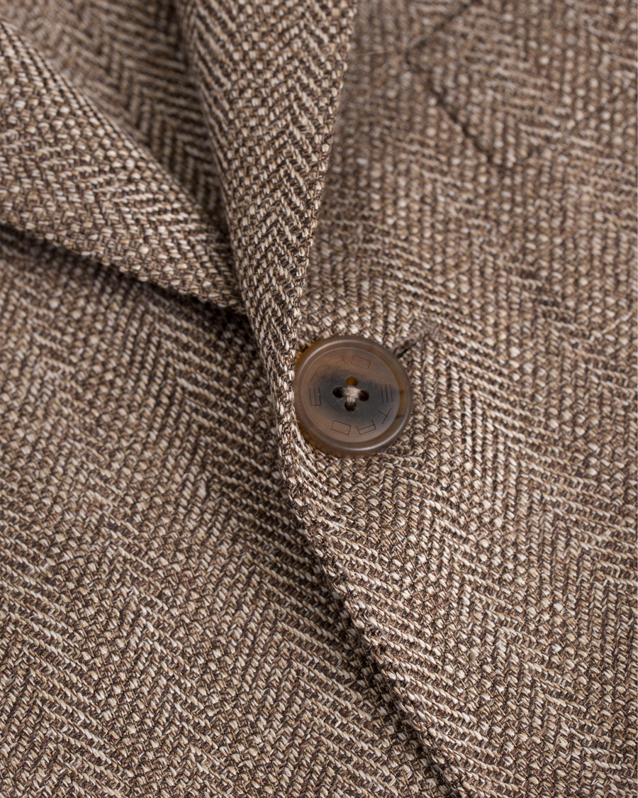 Herre | Dressjakker | Etro | Herringbone Linen Blazer Brown
