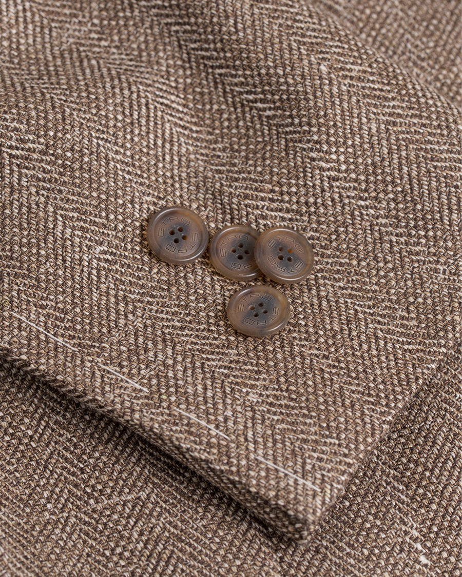 Herre | Dressjakker | Etro | Herringbone Linen Blazer Brown