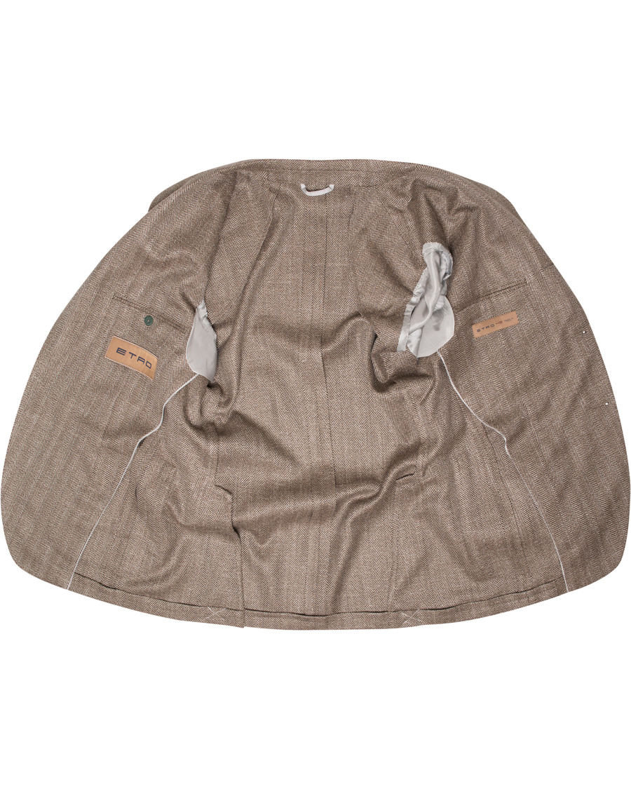 Herre | Dressjakker | Etro | Herringbone Linen Blazer Brown