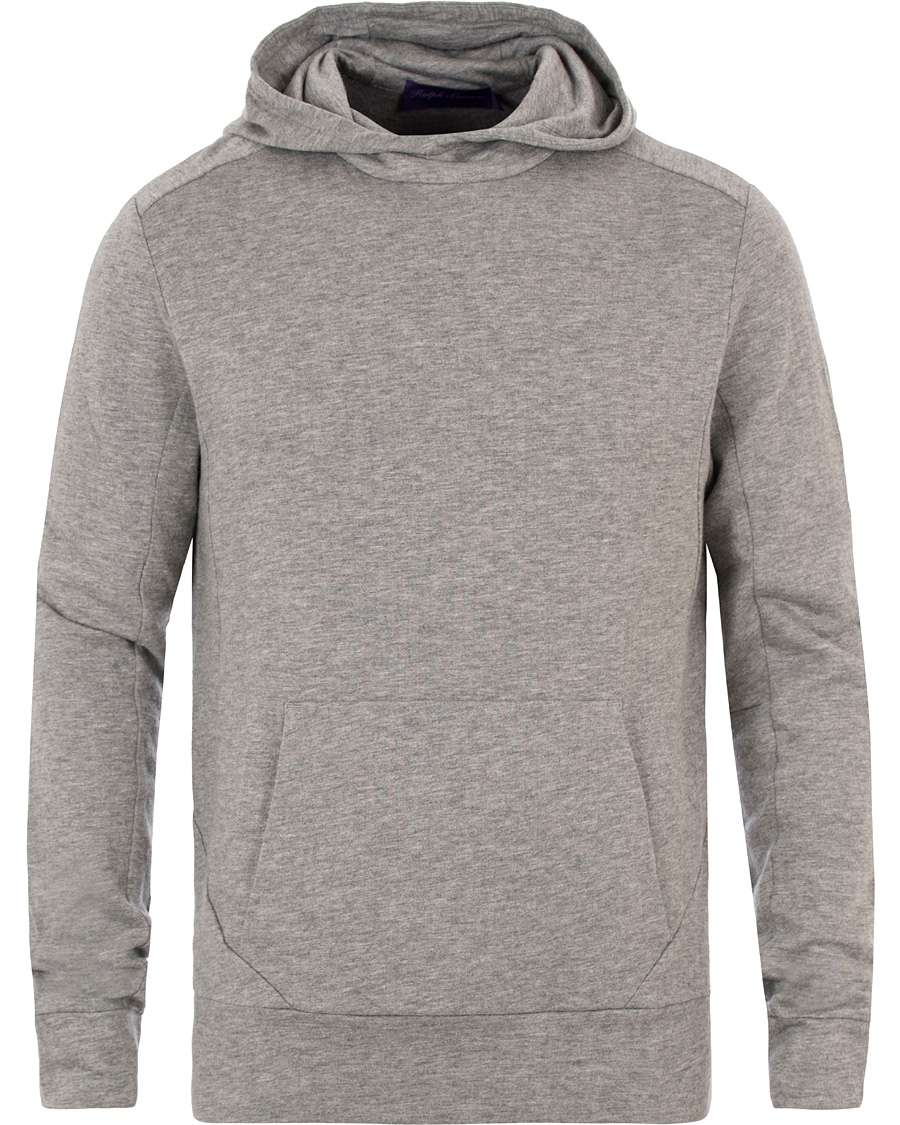 Herre | Gensere | Ralph Lauren Purple Label | Pima Lounge Hood Sweater Silver Melange