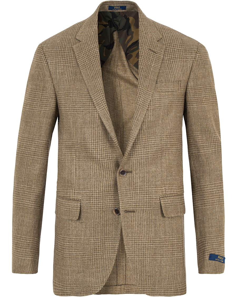 Herre | Dressjakker | Polo Ralph Lauren | Polo 1 Glennplaid Silk/Linen Blazer Olive/Brown