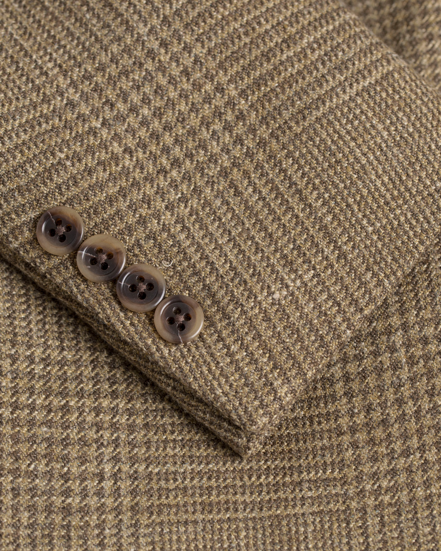 Herre | Dressjakker | Polo Ralph Lauren | Polo 1 Glennplaid Silk/Linen Blazer Olive/Brown