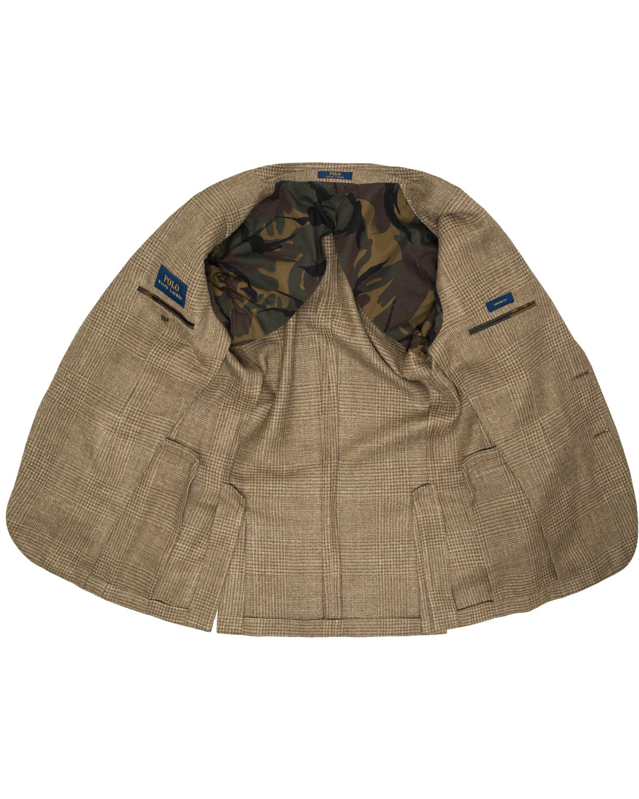 Herre | Dressjakker | Polo Ralph Lauren | Polo 1 Glennplaid Silk/Linen Blazer Olive/Brown