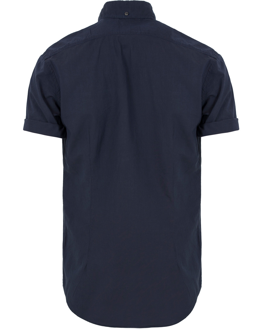 Herre | Skjorter | Eton | Slim Fit Indigo Short Sleeve Shirt Dark Blue