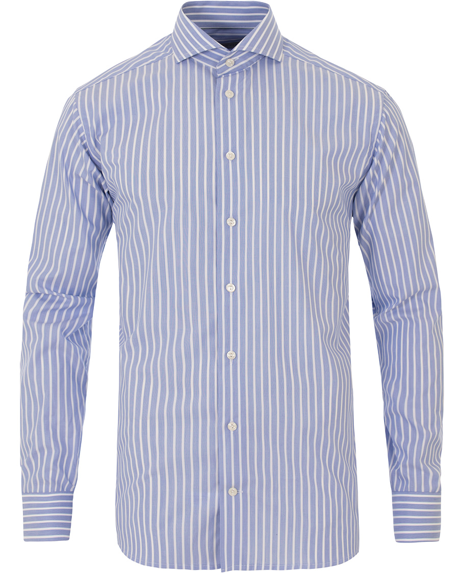 Herre | Skjorter | Eton | Slim Fit Poplin Striped Shirt Light Blue