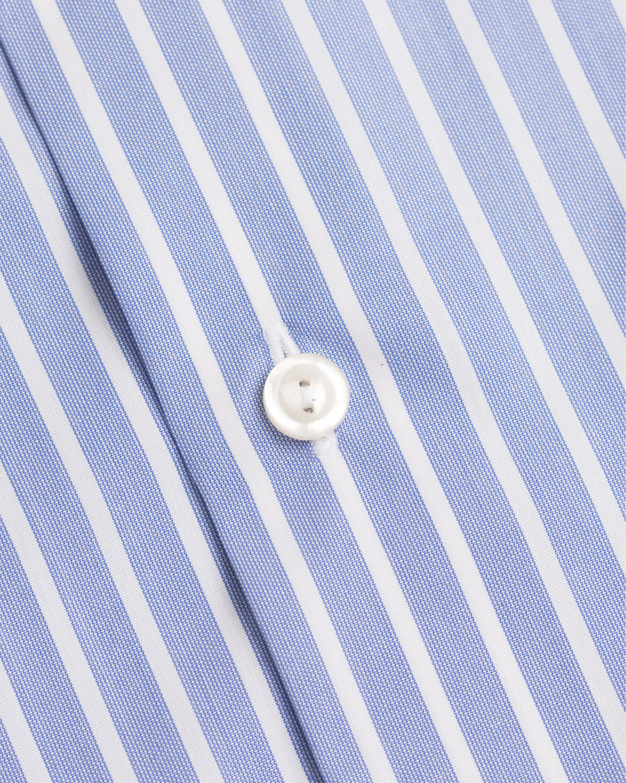 Herre | Skjorter | Eton | Slim Fit Poplin Striped Shirt Light Blue