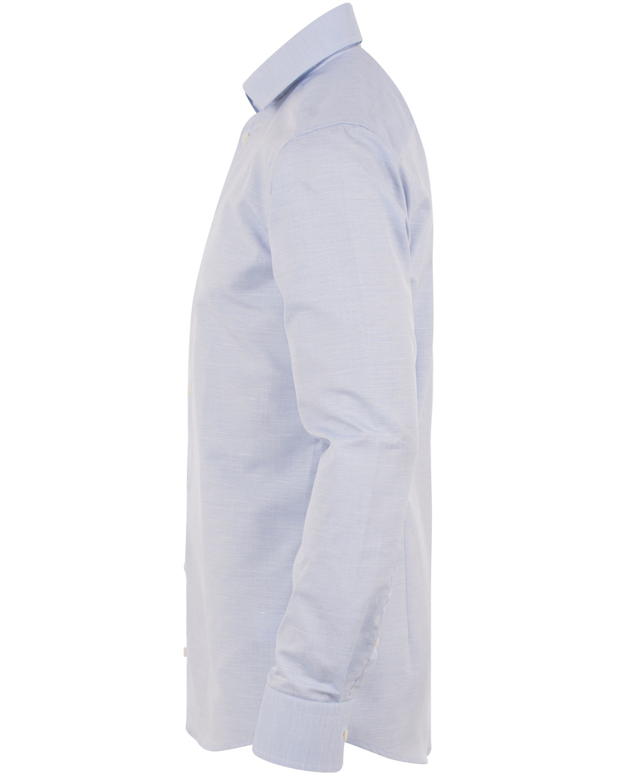 Herre | Skjorter | Eton | Slim Fit Poplin/Linen Shirt Light Blue