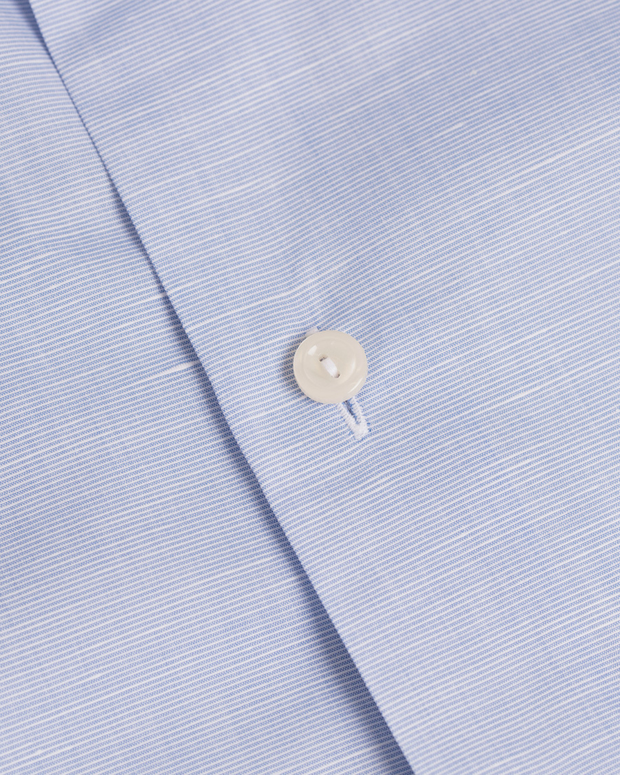 Herre | Skjorter | Eton | Slim Fit Poplin/Linen Shirt Light Blue