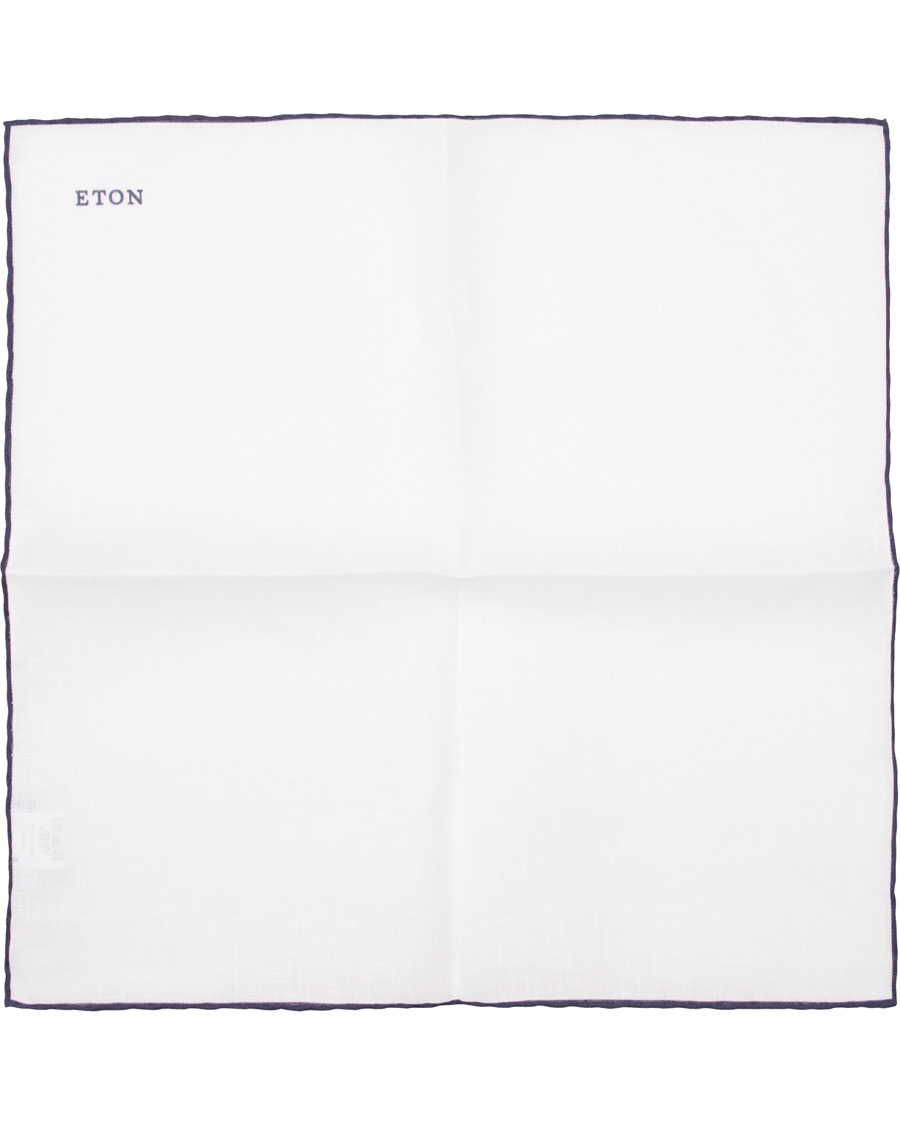 Herre | Eton Linen Hand Rolled Edge Pocket Square Dark Blue | Eton | Linen Hand Rolled Edge Pocket Square Dark Blue