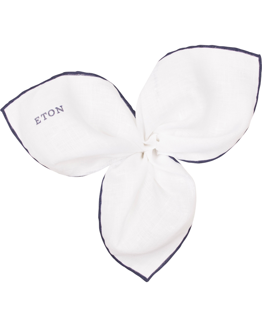 Herre | Eton Linen Hand Rolled Edge Pocket Square Dark Blue | Eton | Linen Hand Rolled Edge Pocket Square Dark Blue