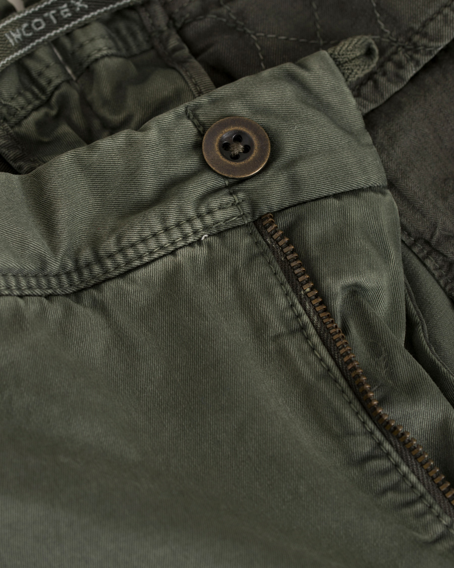 Herre | Bukser | Incotex | Slim Fit Stretch Slacks Army Green