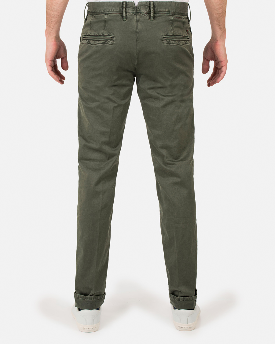 Herre | Bukser | Incotex | Slim Fit Stretch Slacks Army Green