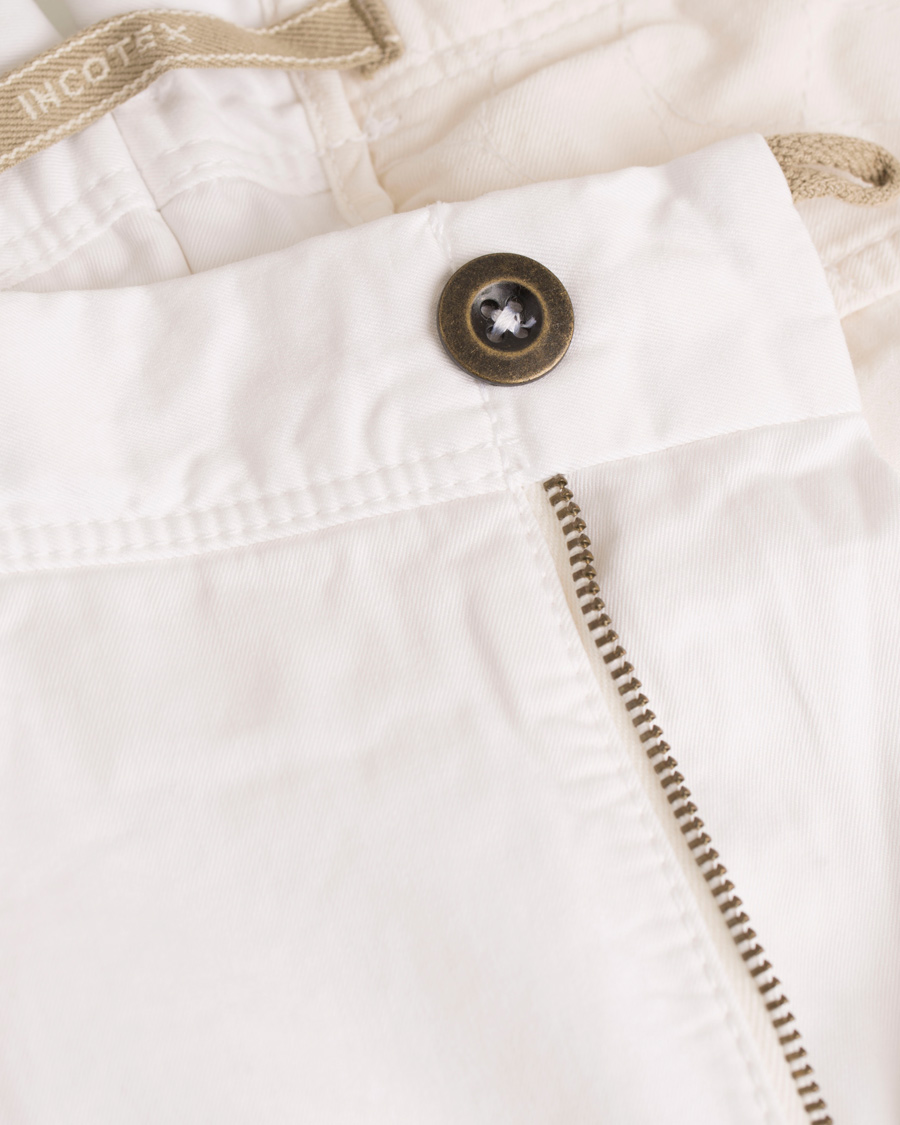 Herre | Bukser | Incotex | Slim Fit Stretch Slacks White