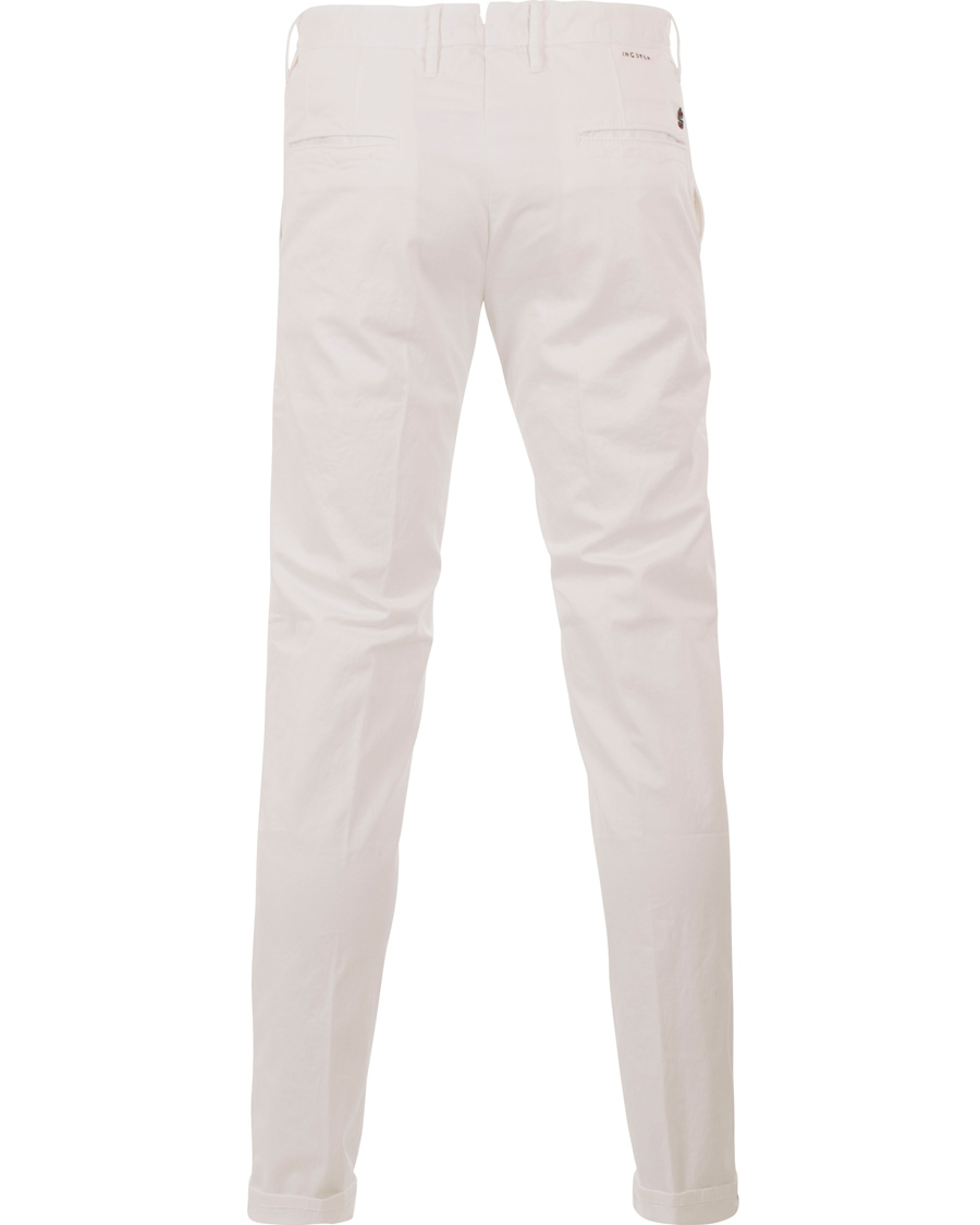 Herre | Bukser | Incotex | Slim Fit Stretch Slacks White