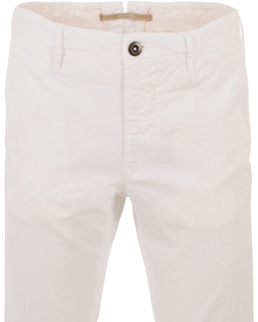 Herre | Bukser | Incotex | Slim Fit Stretch Slacks White