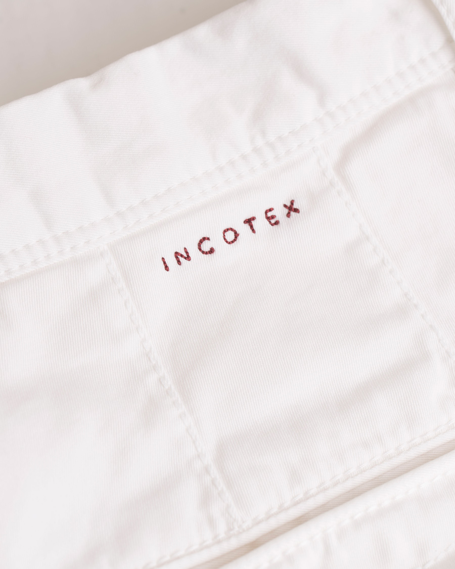 Herre | Bukser | Incotex | Slim Fit Stretch Slacks White