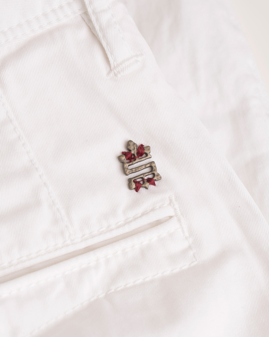 Herre | Bukser | Incotex | Slim Fit Stretch Slacks White