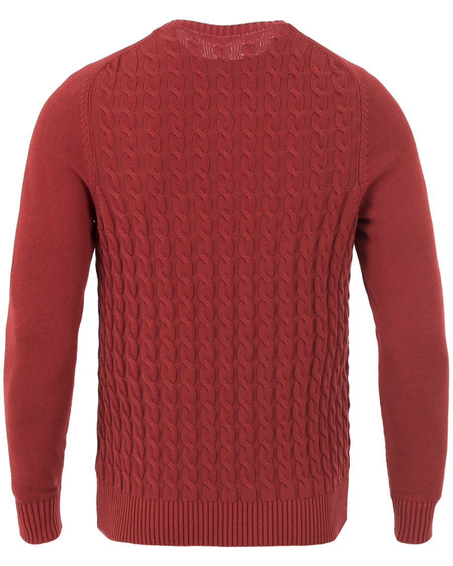 Herre | Gensere | Zanone | Cotton Cable Sweater Bordeaux Red
