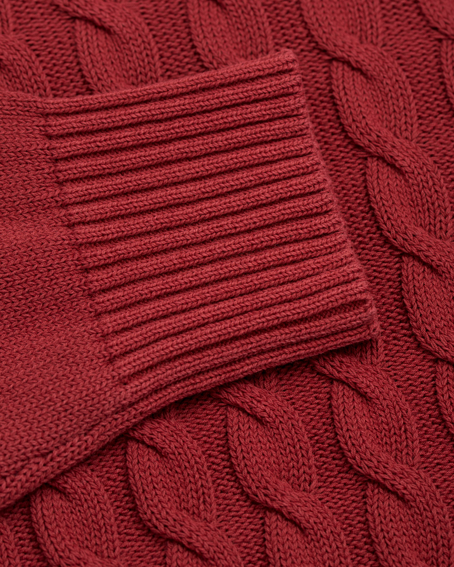 Herre | Gensere | Zanone | Cotton Cable Sweater Bordeaux Red