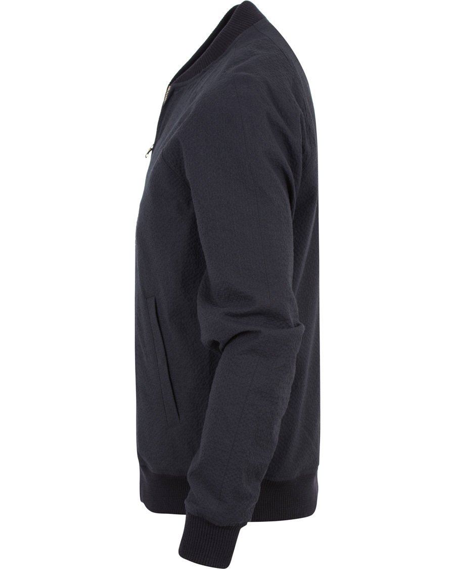 Herre | Jakker | De Bonne Facture | Jockey Plain Seersucker Jacket Navy