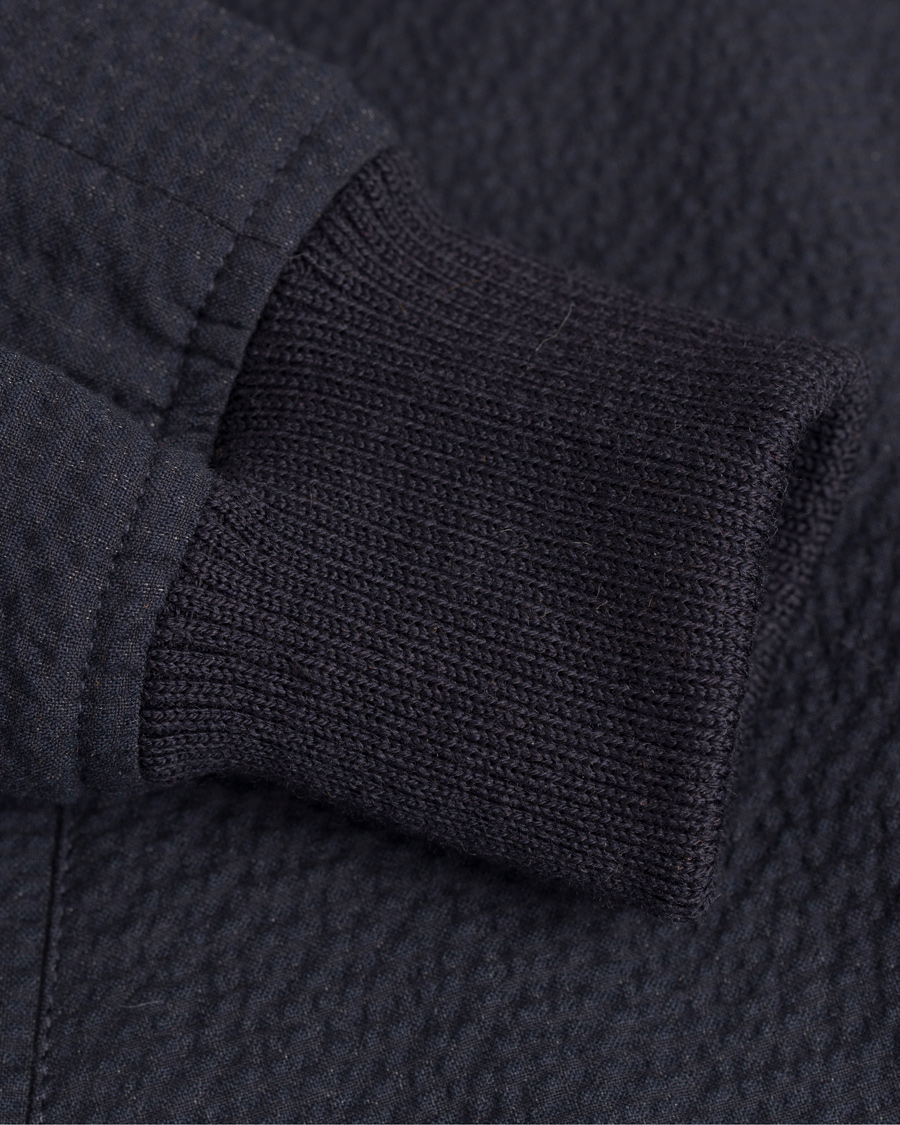 Herre | Jakker | De Bonne Facture | Jockey Plain Seersucker Jacket Navy