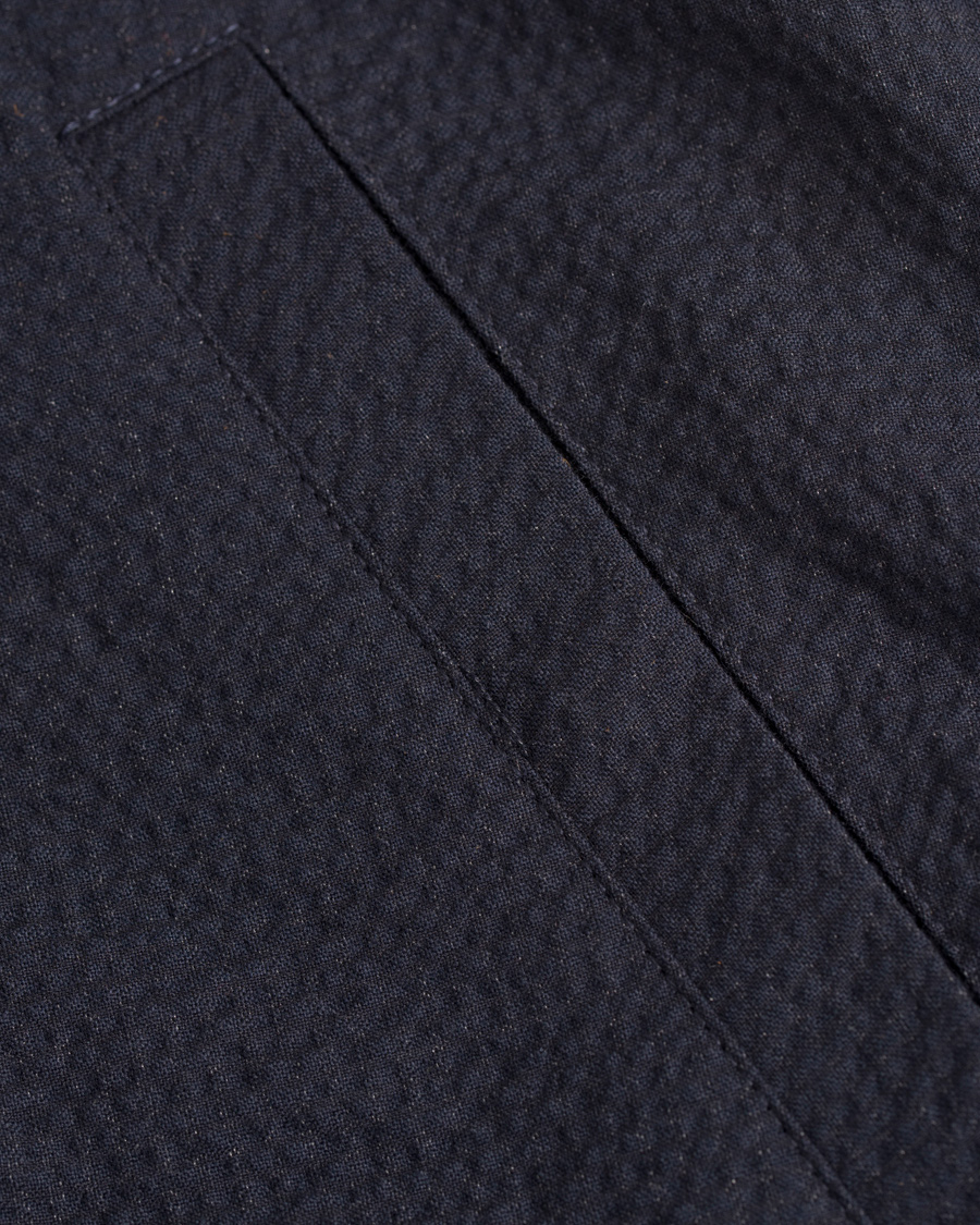 Herre | Jakker | De Bonne Facture | Jockey Plain Seersucker Jacket Navy