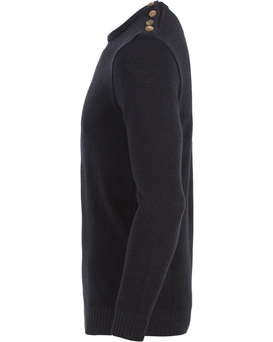Herre | Gensere | De Bonne Facture | Breton Wool and Linnen Knit Navy