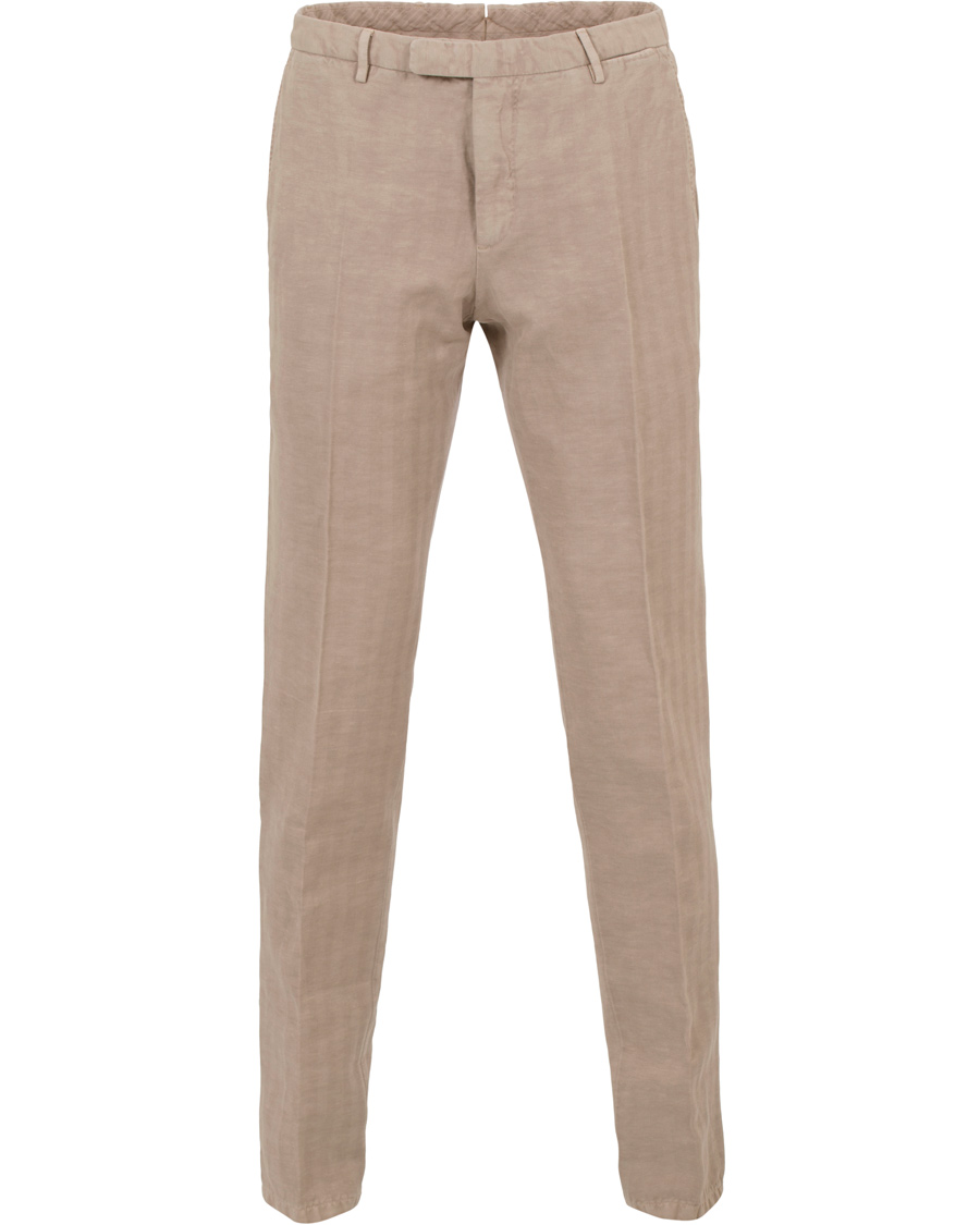 Herre | Dresser | Boglioli | K Jacket Cotton/Linen Herringbone Suit Beige