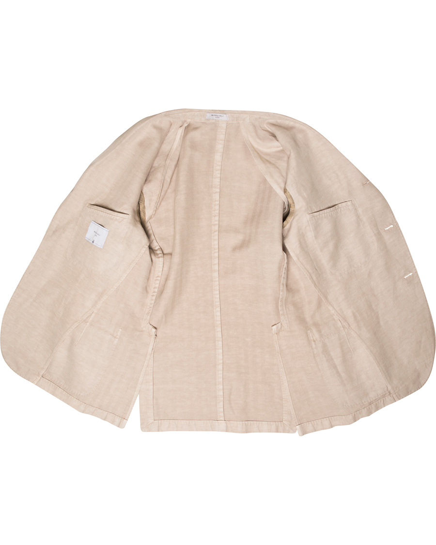 Herre | Dresser | Boglioli | K Jacket Cotton/Linen Herringbone Suit Beige