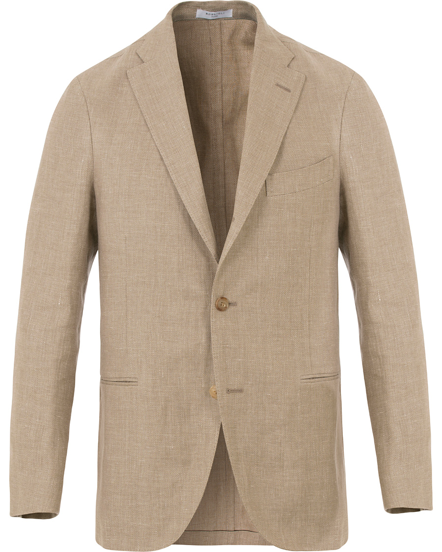 Herre | Dressjakker | Boglioli | K Jacket Linen/Wool Herringbone Blazer Beige