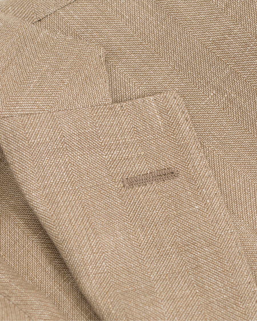 Herre | Dressjakker | Boglioli | K Jacket Linen/Wool Herringbone Blazer Beige