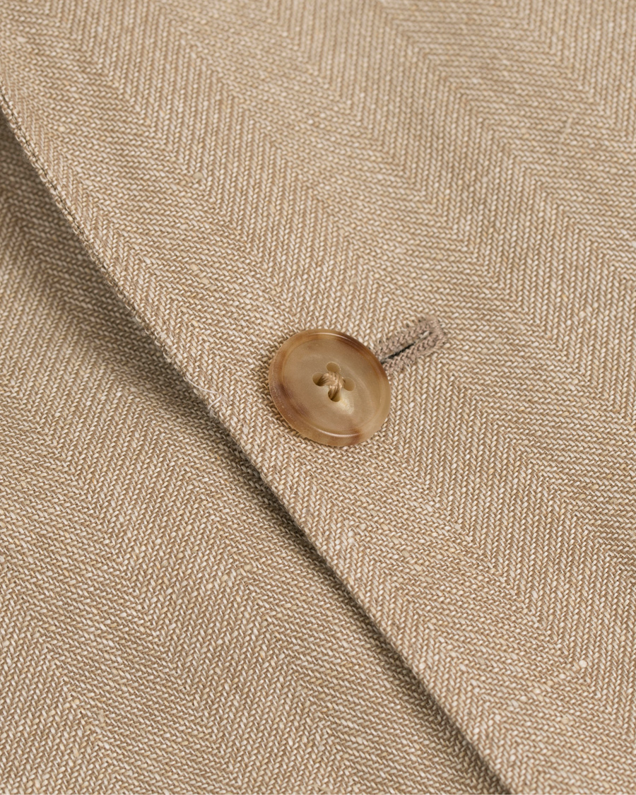 Herre | Dressjakker | Boglioli | K Jacket Linen/Wool Herringbone Blazer Beige