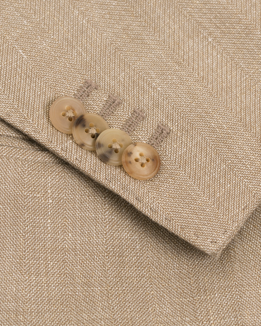 Herre | Dressjakker | Boglioli | K Jacket Linen/Wool Herringbone Blazer Beige