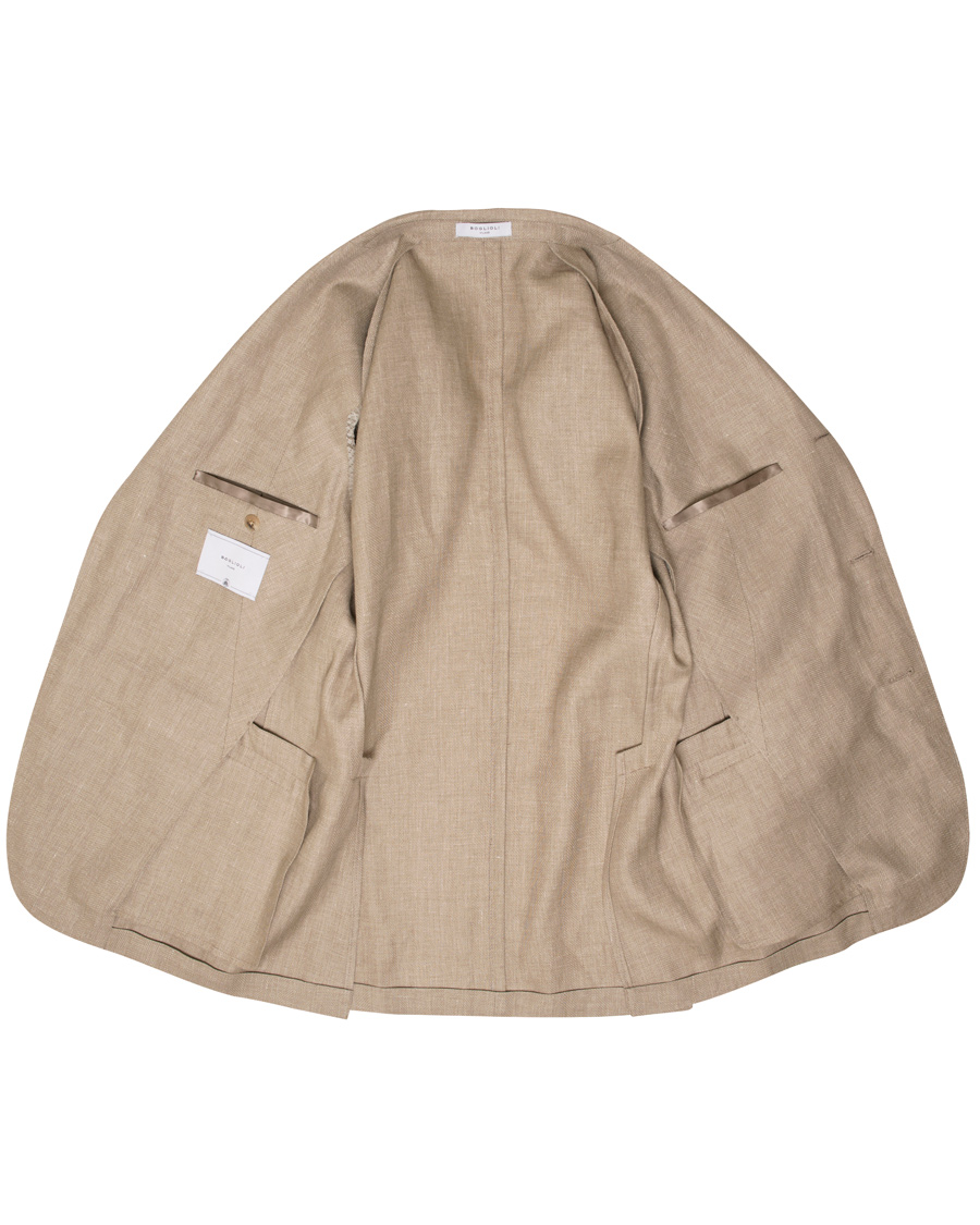 Herre | Dressjakker | Boglioli | K Jacket Linen/Wool Herringbone Blazer Beige