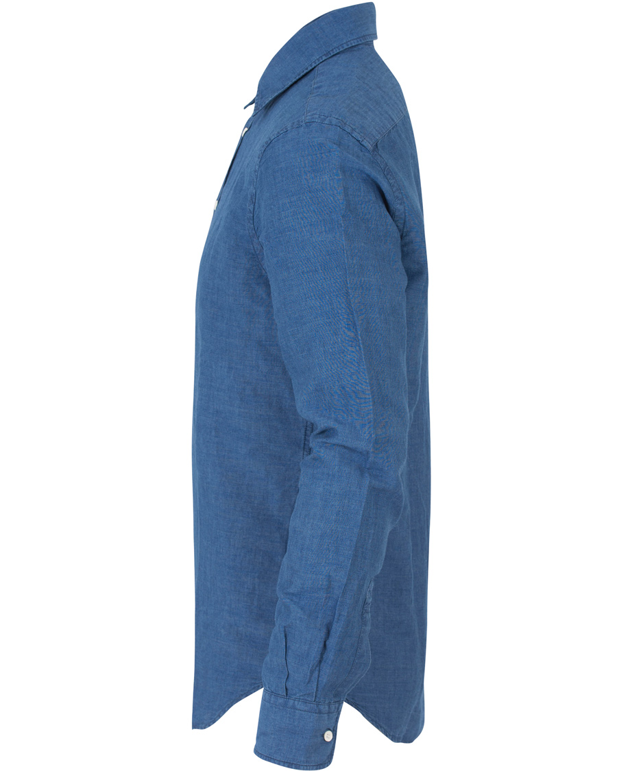 Herre | Skjorter | Aspesi | Popover Linen/Cotton Shirt Blue
